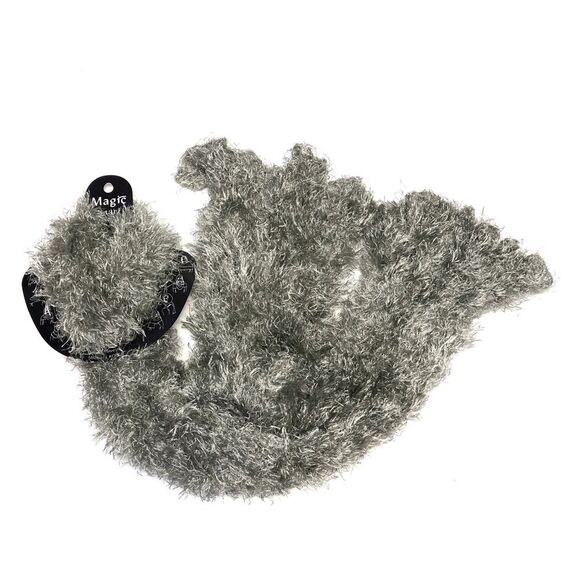 Fuzzy Expandable Eyelash Magic Tube Scarf Grey - Picture 1 of 4